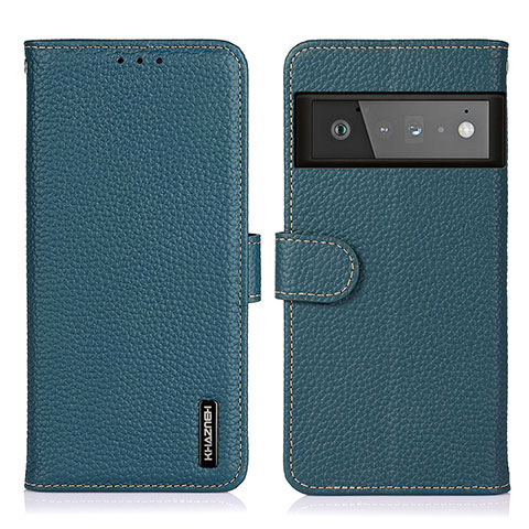 Funda de Cuero Cartera con Soporte Carcasa B01H para Google Pixel 6 Pro 5G Verde