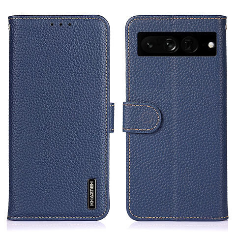 Funda de Cuero Cartera con Soporte Carcasa B01H para Google Pixel 7 Pro 5G Azul