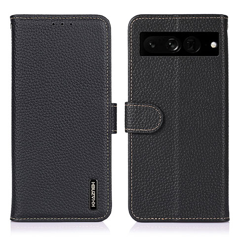 Funda de Cuero Cartera con Soporte Carcasa B01H para Google Pixel 7 Pro 5G Negro