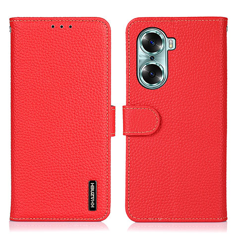 Funda de Cuero Cartera con Soporte Carcasa B01H para Huawei Honor 60 5G Rojo