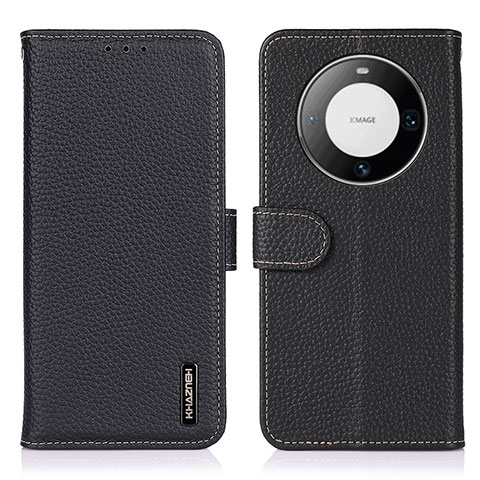 Funda de Cuero Cartera con Soporte Carcasa B01H para Huawei Mate 60 Pro Negro