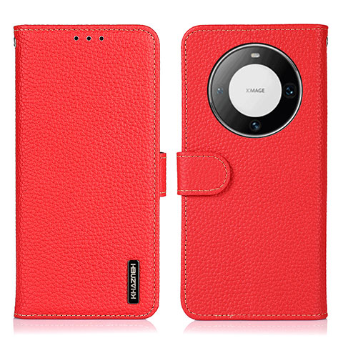 Funda de Cuero Cartera con Soporte Carcasa B01H para Huawei Mate 60 Rojo