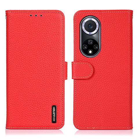 Funda de Cuero Cartera con Soporte Carcasa B01H para Huawei Nova 9 Rojo