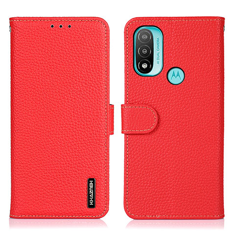 Funda de Cuero Cartera con Soporte Carcasa B01H para Motorola Moto E40 Rojo