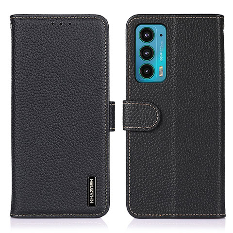 Funda de Cuero Cartera con Soporte Carcasa B01H para Motorola Moto Edge 20 5G Negro