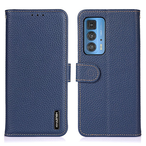 Funda de Cuero Cartera con Soporte Carcasa B01H para Motorola Moto Edge 20 Pro 5G Azul