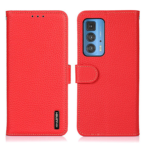 Funda de Cuero Cartera con Soporte Carcasa B01H para Motorola Moto Edge 20 Pro 5G Rojo