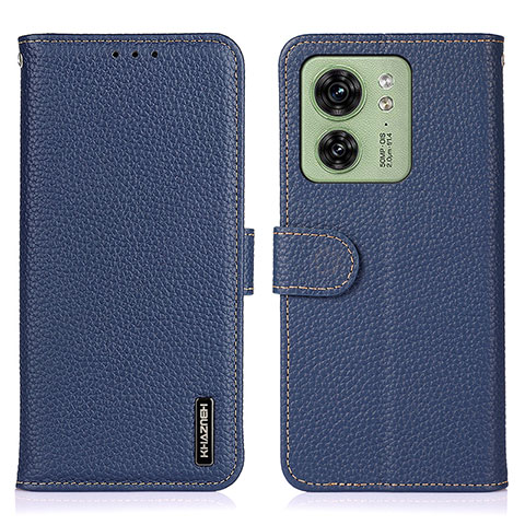 Funda de Cuero Cartera con Soporte Carcasa B01H para Motorola Moto Edge (2023) 5G Azul