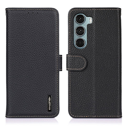 Funda de Cuero Cartera con Soporte Carcasa B01H para Motorola Moto Edge S30 5G Negro