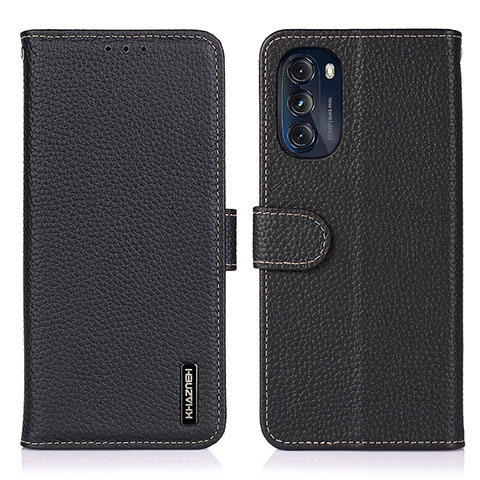 Funda de Cuero Cartera con Soporte Carcasa B01H para Motorola Moto G 5G (2022) Negro