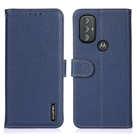 Funda de Cuero Cartera con Soporte Carcasa B01H para Motorola Moto G Power (2022) Azul