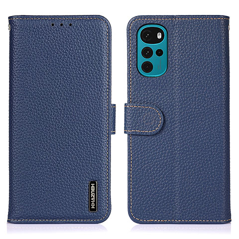 Funda de Cuero Cartera con Soporte Carcasa B01H para Motorola Moto G22 Azul