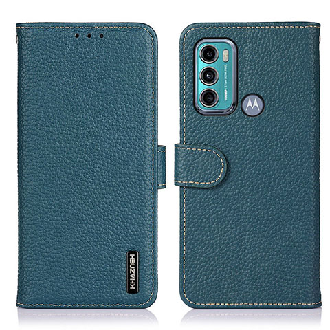 Funda de Cuero Cartera con Soporte Carcasa B01H para Motorola Moto G40 Fusion Verde