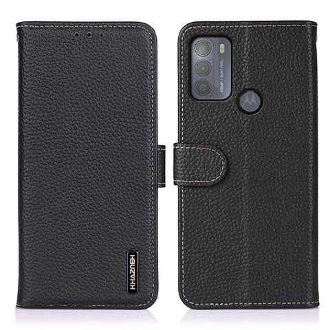 Funda de Cuero Cartera con Soporte Carcasa B01H para Motorola Moto G50 Negro