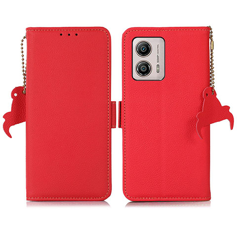 Funda de Cuero Cartera con Soporte Carcasa B01H para Motorola Moto G53 5G Rojo