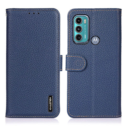 Funda de Cuero Cartera con Soporte Carcasa B01H para Motorola Moto G60 Azul