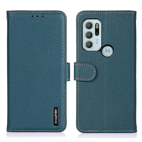 Funda de Cuero Cartera con Soporte Carcasa B01H para Motorola Moto G60s Verde