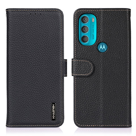 Funda de Cuero Cartera con Soporte Carcasa B01H para Motorola Moto G71 5G Negro