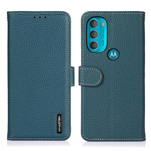 Funda de Cuero Cartera con Soporte Carcasa B01H para Motorola Moto G71 5G Verde