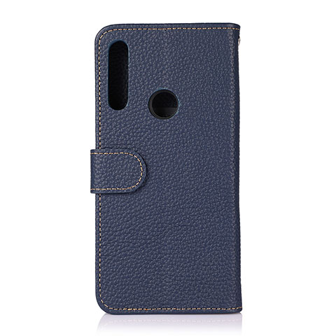 Funda de Cuero Cartera con Soporte Carcasa B01H para Motorola Moto One Fusion Plus Azul