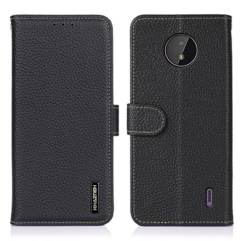 Funda de Cuero Cartera con Soporte Carcasa B01H para Nokia C10 Negro