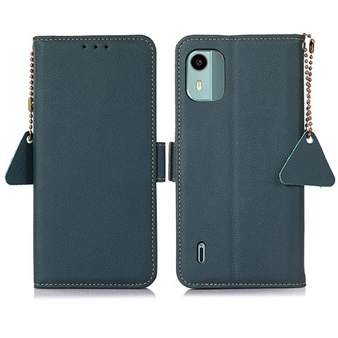 Funda de Cuero Cartera con Soporte Carcasa B01H para Nokia C12 Pro Verde