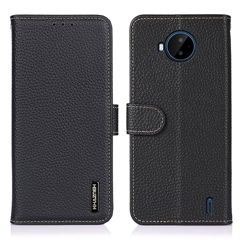 Funda de Cuero Cartera con Soporte Carcasa B01H para Nokia C20 Plus Negro