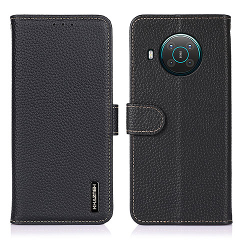 Funda de Cuero Cartera con Soporte Carcasa B01H para Nokia X10 Negro