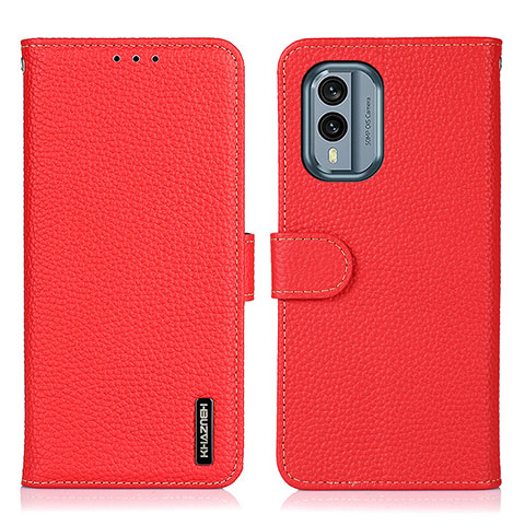 Funda de Cuero Cartera con Soporte Carcasa B01H para Nokia X30 5G Rojo