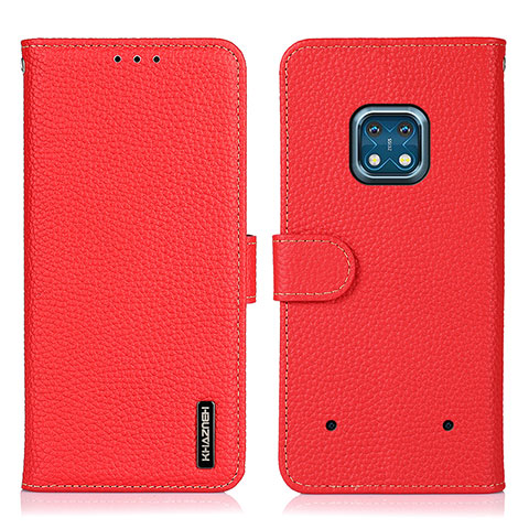 Funda de Cuero Cartera con Soporte Carcasa B01H para Nokia XR20 Rojo