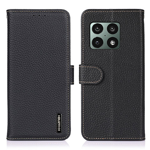 Funda de Cuero Cartera con Soporte Carcasa B01H para OnePlus 10 Pro 5G Negro