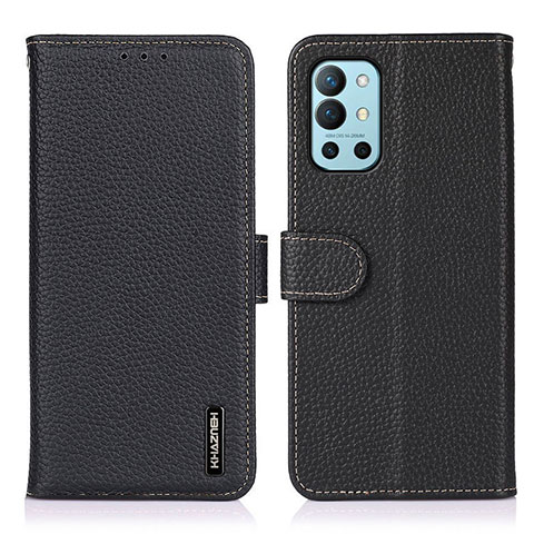 Funda de Cuero Cartera con Soporte Carcasa B01H para OnePlus 9R 5G Negro