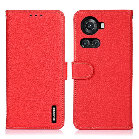 Funda de Cuero Cartera con Soporte Carcasa B01H para OnePlus Ace 5G Rojo