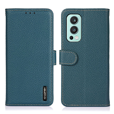 Funda de Cuero Cartera con Soporte Carcasa B01H para OnePlus Nord 2 5G Verde