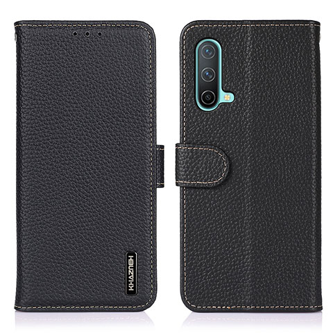 Funda de Cuero Cartera con Soporte Carcasa B01H para OnePlus Nord CE 5G Negro