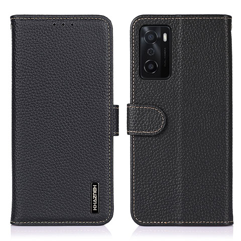 Funda de Cuero Cartera con Soporte Carcasa B01H para Oppo A55S 5G Negro