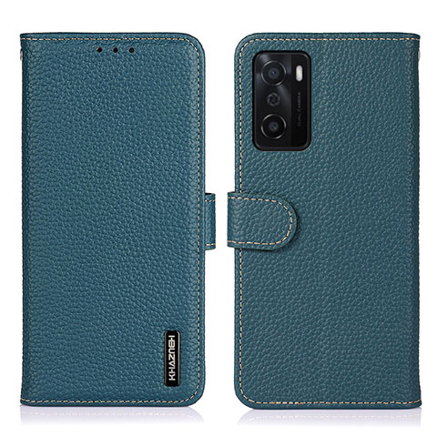 Funda de Cuero Cartera con Soporte Carcasa B01H para Oppo A55S 5G Verde