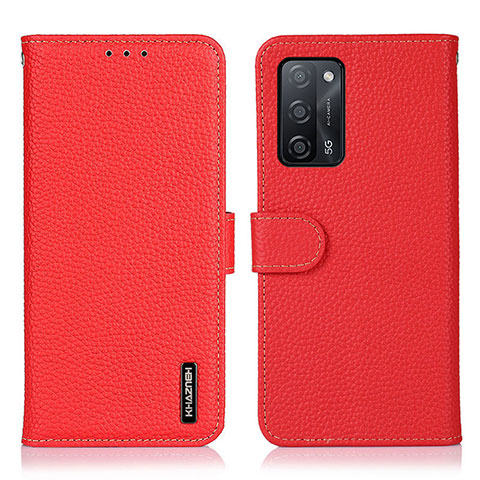 Funda de Cuero Cartera con Soporte Carcasa B01H para Oppo A56 5G Rojo