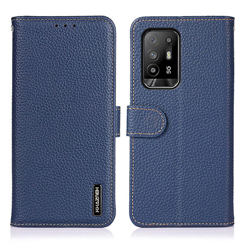 Funda de Cuero Cartera con Soporte Carcasa B01H para Oppo A94 5G Azul