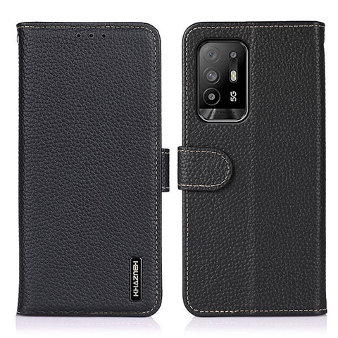 Funda de Cuero Cartera con Soporte Carcasa B01H para Oppo A94 5G Negro