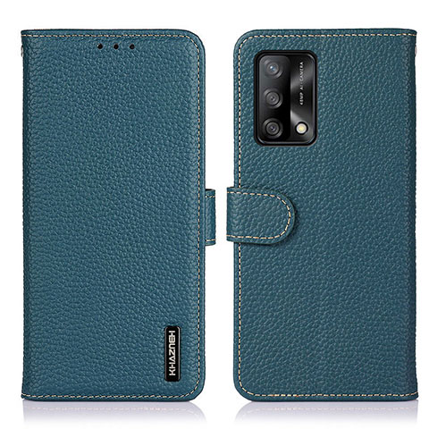 Funda de Cuero Cartera con Soporte Carcasa B01H para Oppo F19s Verde