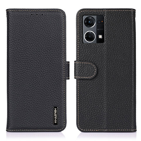 Funda de Cuero Cartera con Soporte Carcasa B01H para Oppo F21 Pro 4G Negro