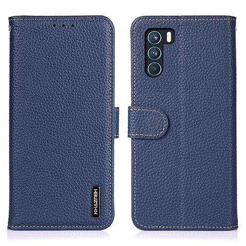 Funda de Cuero Cartera con Soporte Carcasa B01H para Oppo K9 Pro 5G Azul