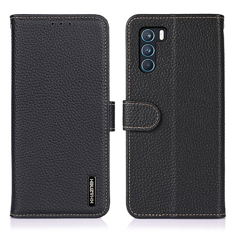 Funda de Cuero Cartera con Soporte Carcasa B01H para Oppo K9 Pro 5G Negro