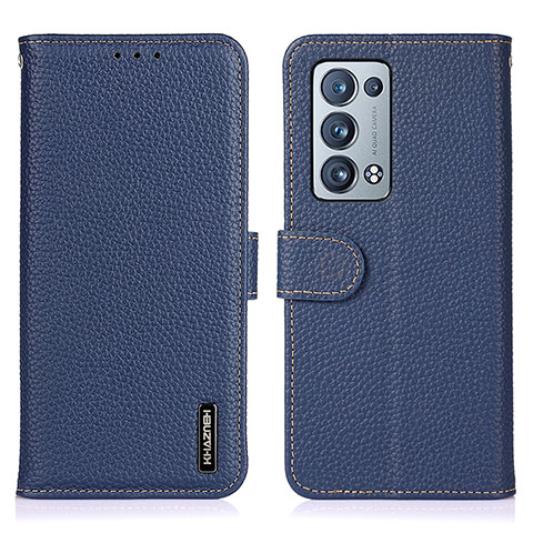 Funda de Cuero Cartera con Soporte Carcasa B01H para Oppo Reno6 Pro+ Plus 5G Azul