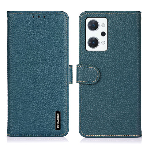 Funda de Cuero Cartera con Soporte Carcasa B01H para Oppo Reno7 A Verde