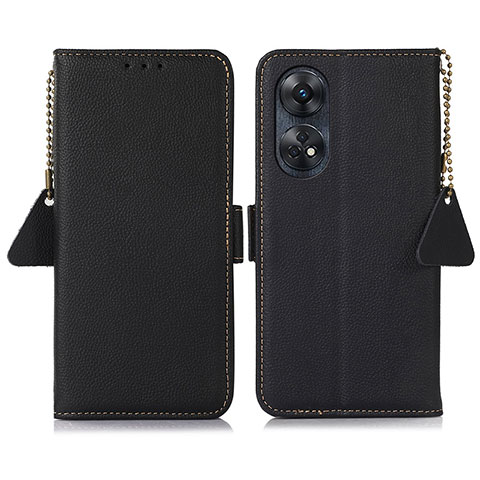 Funda de Cuero Cartera con Soporte Carcasa B01H para Oppo Reno8 T 4G Negro