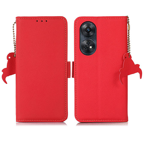 Funda de Cuero Cartera con Soporte Carcasa B01H para Oppo Reno8 T 4G Rojo