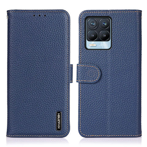 Funda de Cuero Cartera con Soporte Carcasa B01H para Realme 8 4G Azul