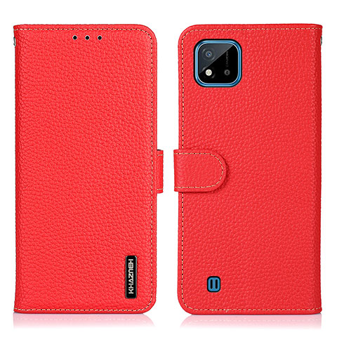 Funda de Cuero Cartera con Soporte Carcasa B01H para Realme C11 (2021) Rojo